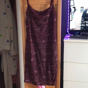 Sparkly maroon spaghetti strap dress
